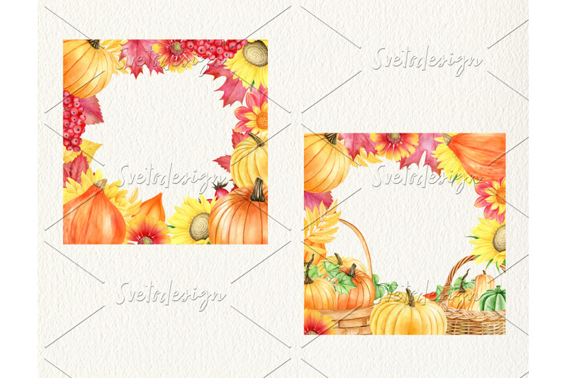 watercolor-pumpking-frames-clipart-set-hand-drawn-thanksgiving-wreath