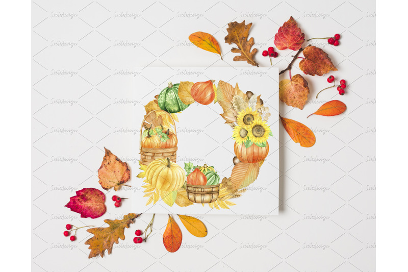 watercolor-pumpking-frames-clipart-set-hand-drawn-thanksgiving-wreath