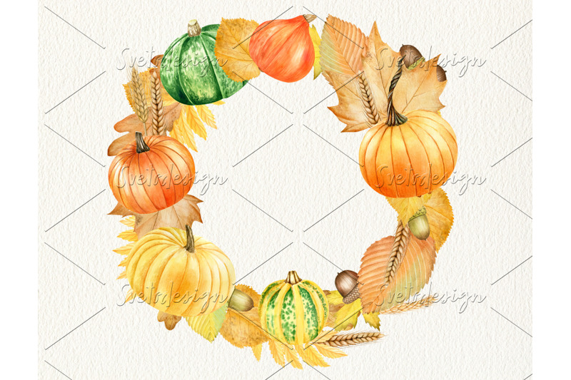 watercolor-pumpking-frames-clipart-set-hand-drawn-thanksgiving-wreath