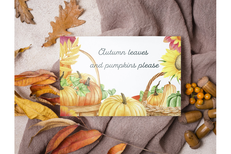 watercolor-pumpking-frames-clipart-set-hand-drawn-thanksgiving-wreath