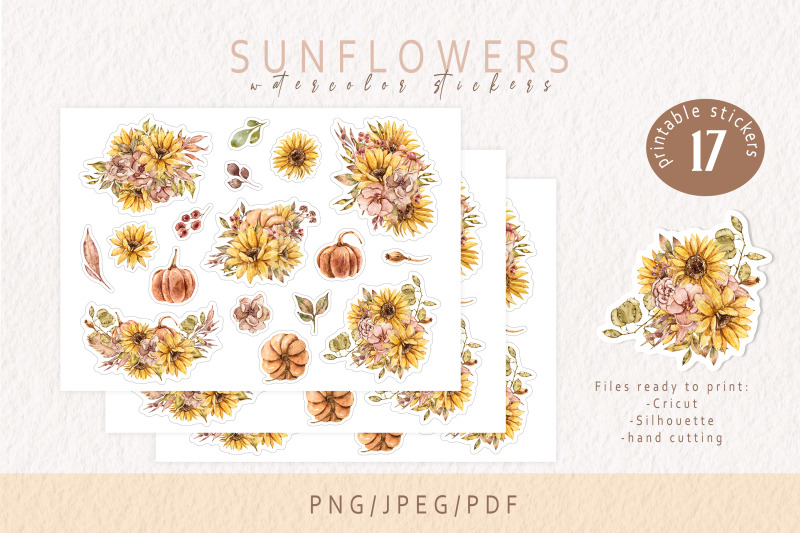 sunflowers-printable-stickers-for-cricut-and-silhouette