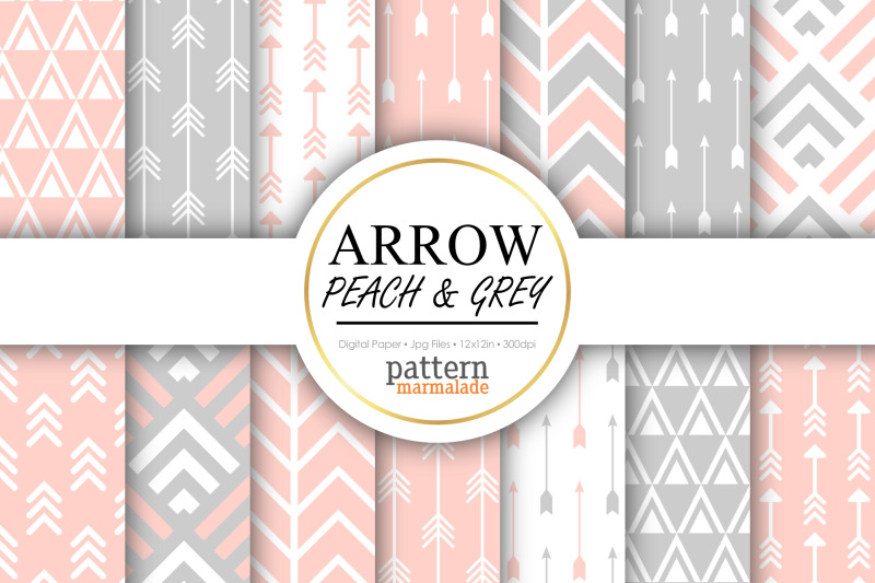 arrow-peach-and-grey-digital-paper-s0501