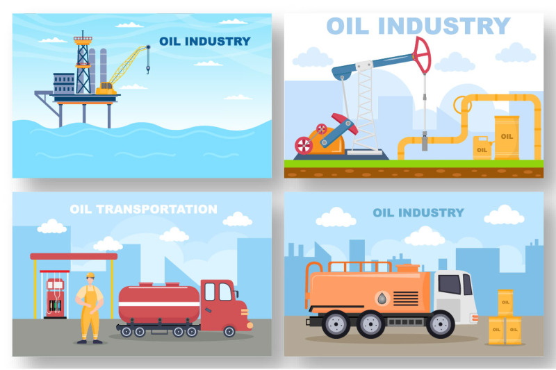 15-oil-gas-fuel-industry-vector-illustration