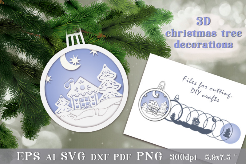 3d-christmas-tree-decoration-paper-cut-svg