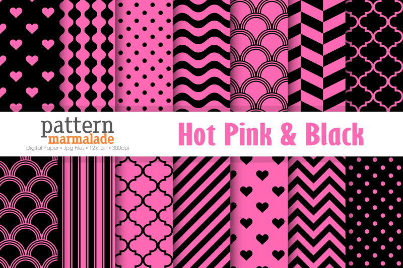 hot-pink-amp-black-digital-paper-s1112