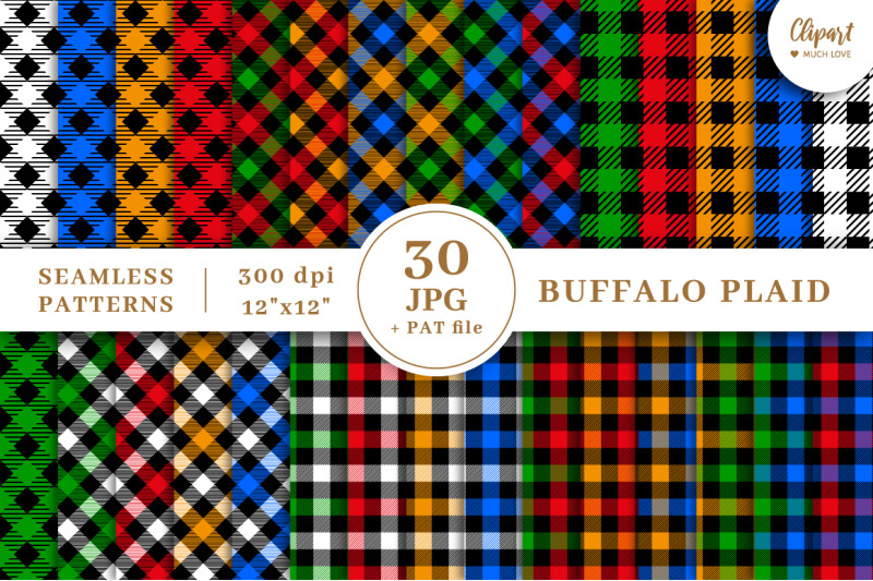 buffalo-plaid-christmas-digital-paper-pack-gingham-pattern