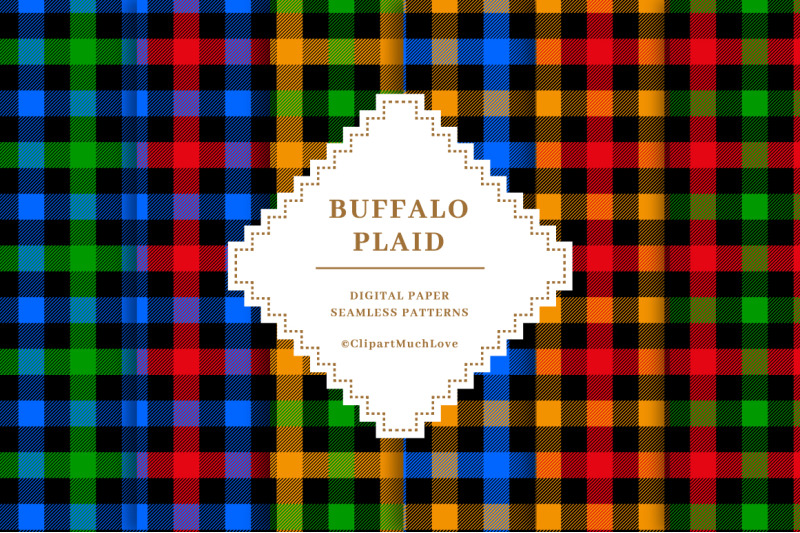 buffalo-plaid-christmas-digital-paper-pack-gingham-pattern
