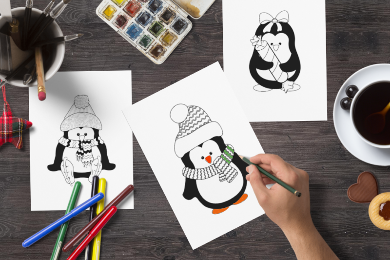 funny-winter-penguins-and-coloring-pages-clipart