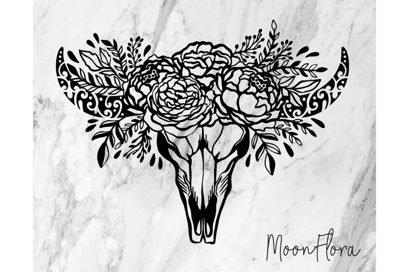 skull-flower-cow
