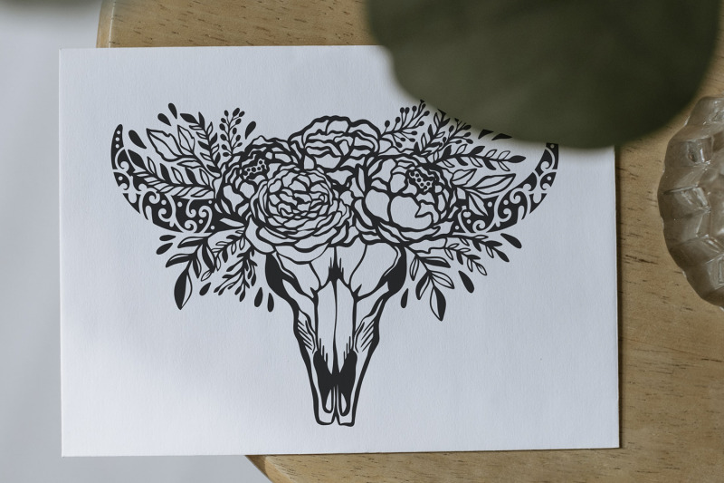 skull-flower-cow