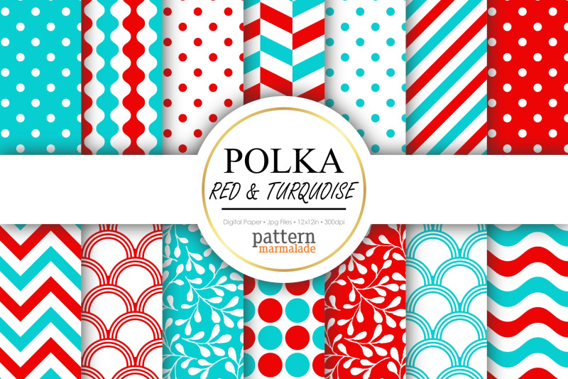 polka-red-and-turquoise-digital-paper-s1204