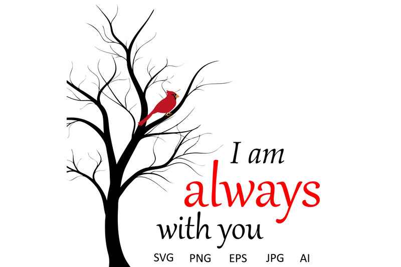 cardinal-on-tree-i-am-always-with-you