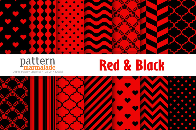 red-amp-black-pattern-digital-paper-s1111