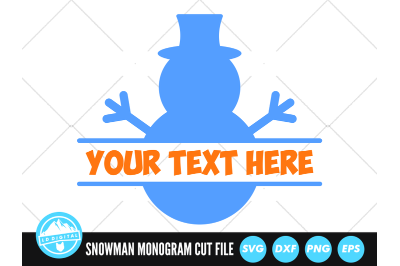 christmas-snowman-monogram-svg-snowman-split-name-frame-cut-file