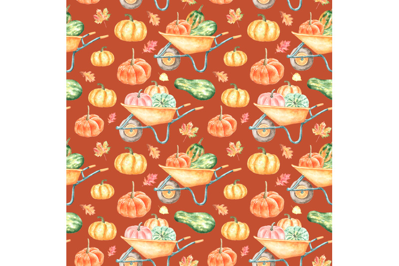 harvest-pumpkins-watercolor-seamless-pattern-farm-thanksgiving