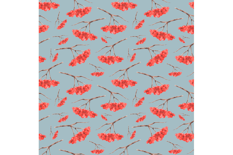 rowan-watercolor-seamless-pattern-berry-bunch-autumn