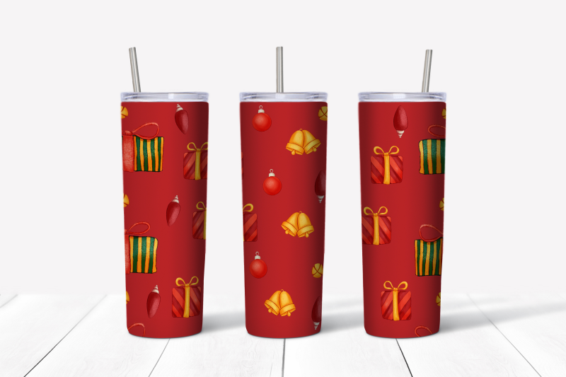 christmas-tree-and-gift-sublimation-design-skinny-tumbler-wrap-design