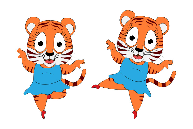 cute-tiger-animal-cartoonballerina