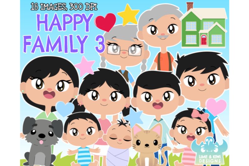 happy-family-3-clipart-lime-and-kiwi-designs
