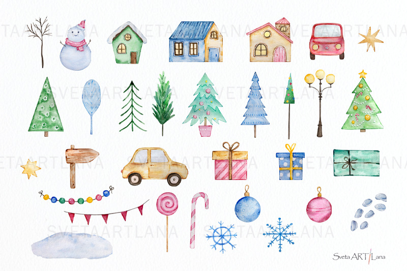 christmas-clipart-watercolor-winter-holidays