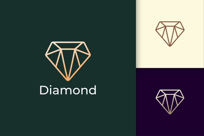 luxury-gem-logo-in-diamond-line-shape