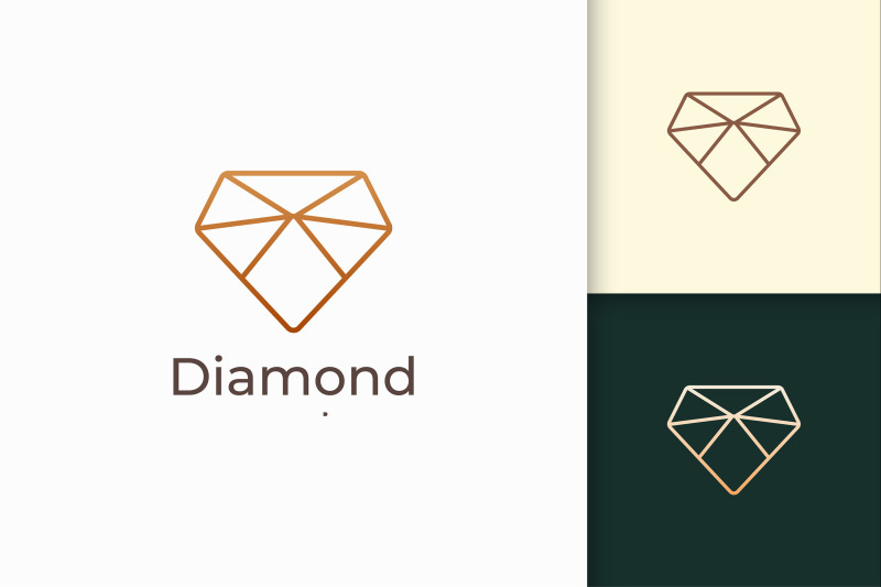 luxury-gem-logo-in-diamond-line-shape