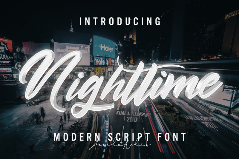 nighttime-modern-script-font