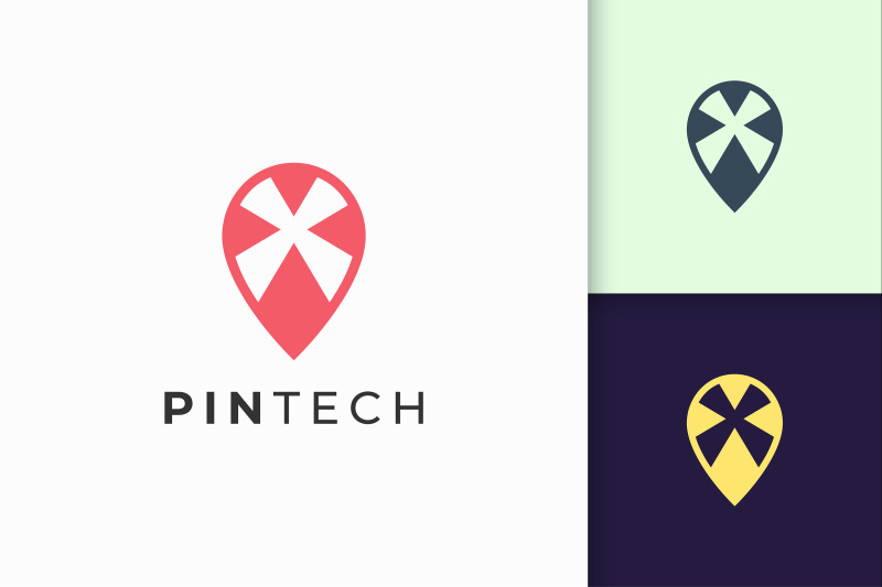 pin-logo-or-marker-in-simple-line-and-modern-shape-represent-technolog