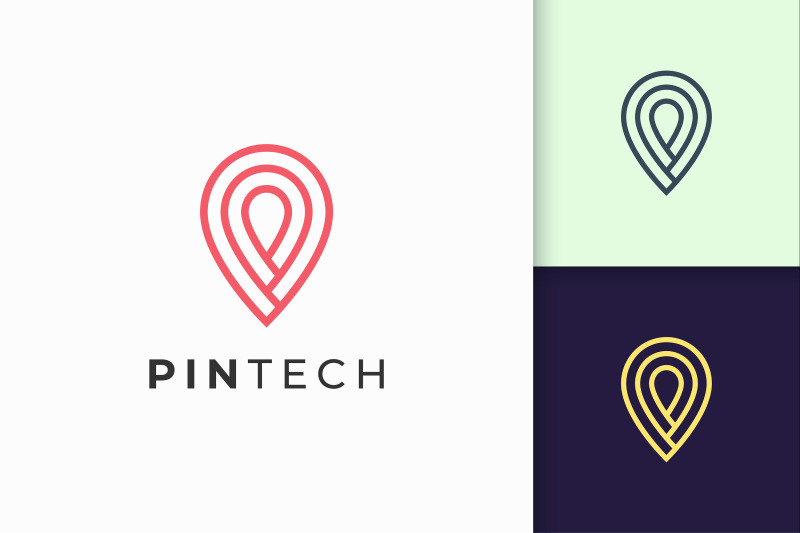pin-logo-or-marker-in-simple-line-and-modern-shape-represent-technolog