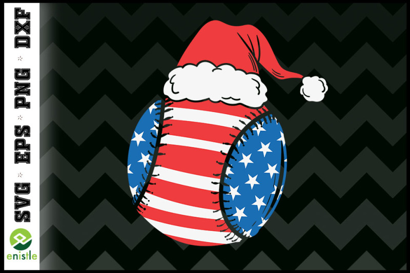 baseball-usa-flag-funny-ball-santa-hat