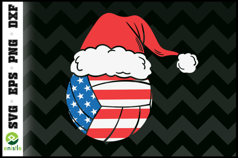 volleyball-usa-flag-funny-santa-hat
