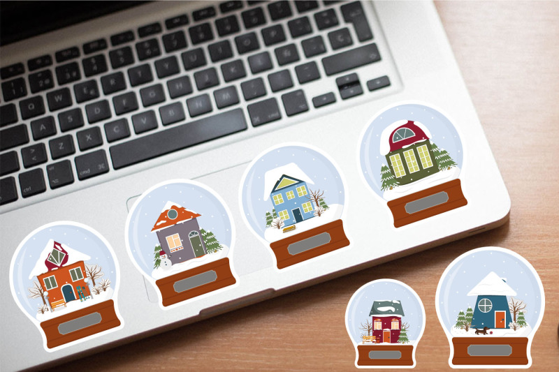 christmas-snow-globe-stickers-with-houses