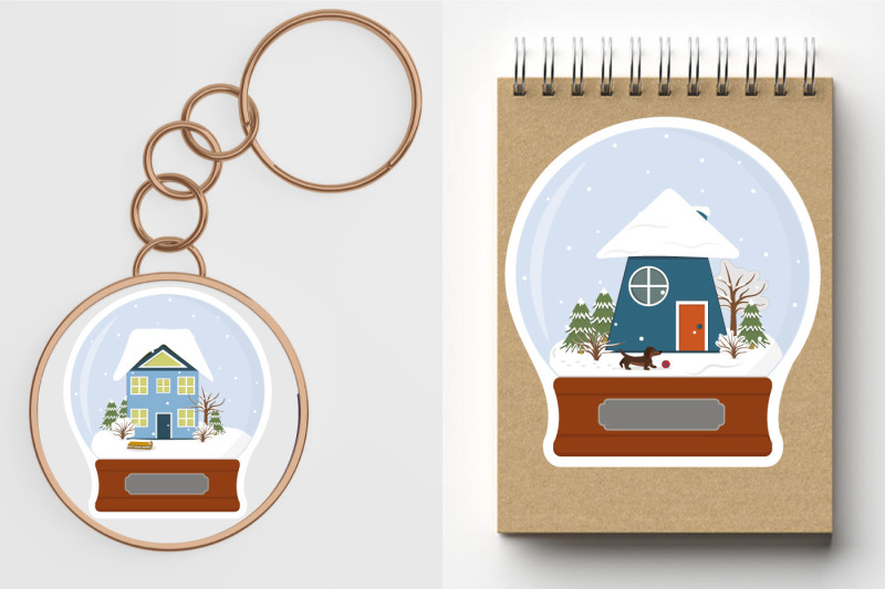 christmas-snow-globe-stickers-with-houses