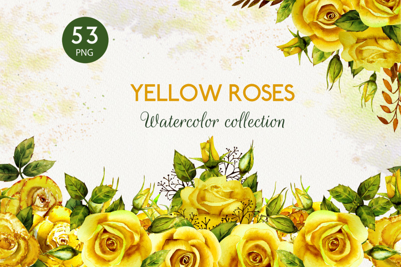 yellow-roses-watercolor-set
