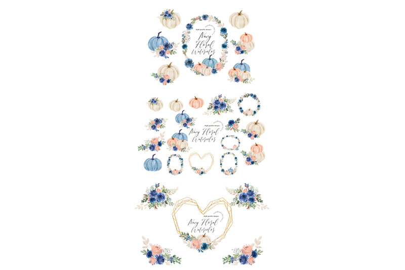 navy-blue-floral-pumpkin-clipart