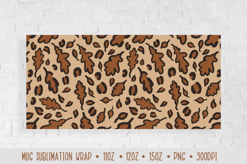 fall-oak-leaves-leopard-mug-sublimation-design