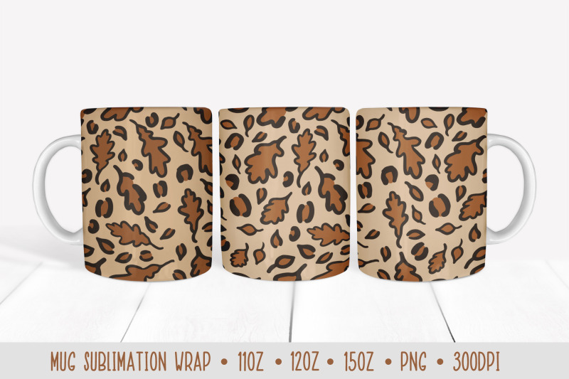 fall-oak-leaves-leopard-mug-sublimation-design