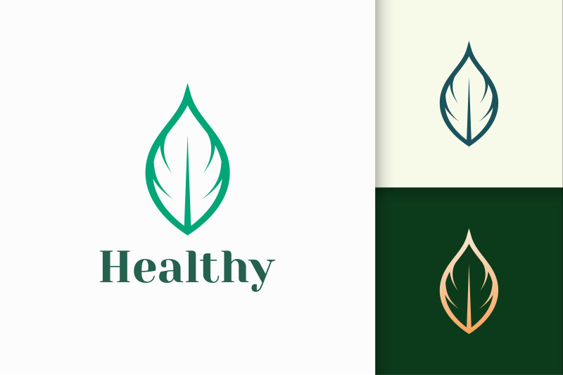 beauty-or-health-logo-in-simple-leaf-shape