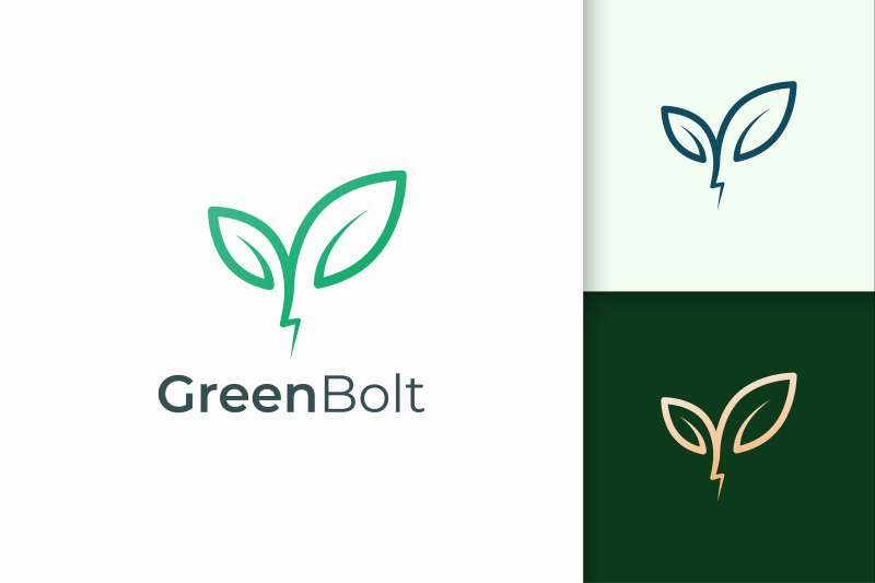 plant-and-lightning-logo-in-simple-and-modern-shape
