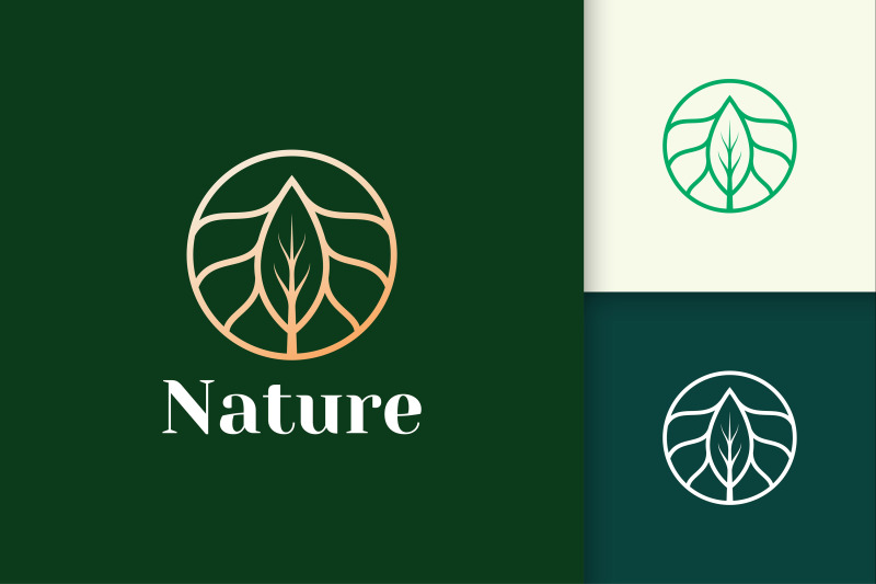luxury-flower-logo-with-circle-and-leaf