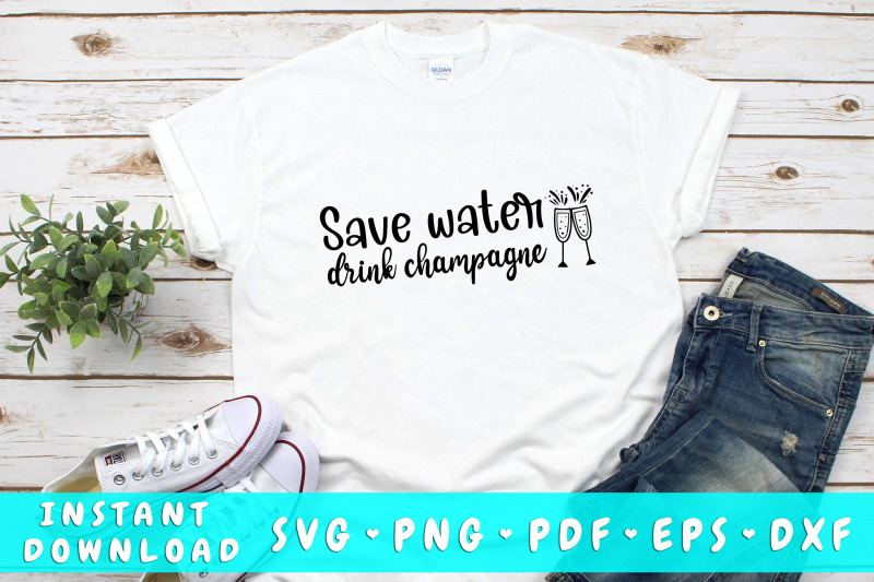 save-water-drink-champagne-svg