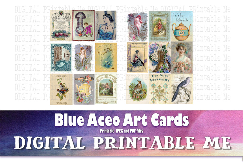 blue-junk-journal-art-card-kit-vintage-aceo-2-5-quot-3-5-quot-antique-ephem