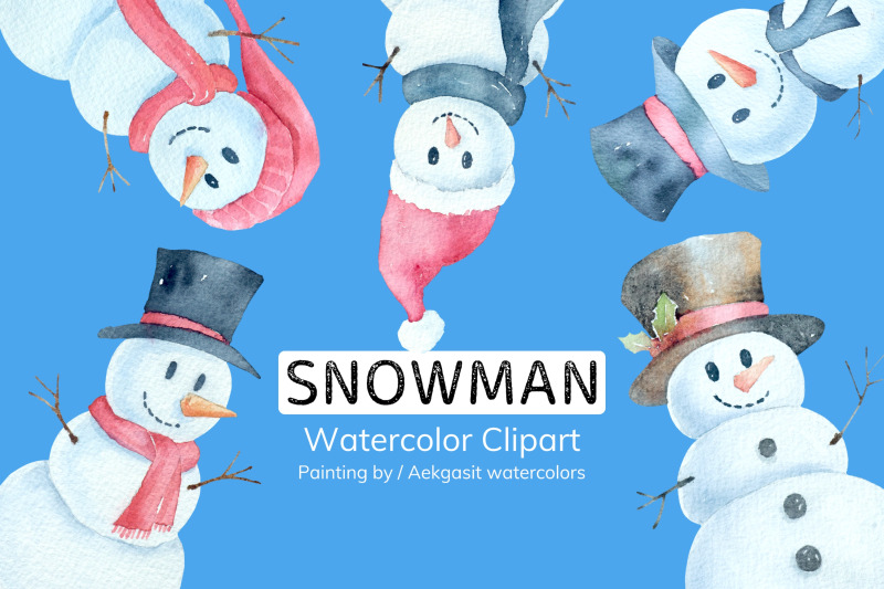 snowman-watercolors-clipart