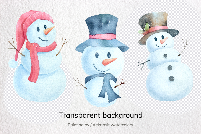 snowman-watercolors-clipart