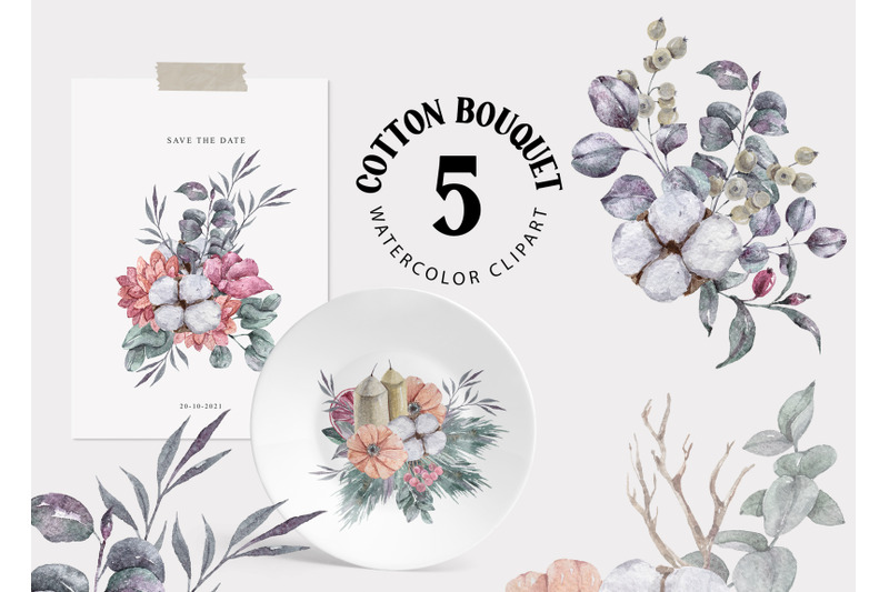 watercolor-christmas-floral-bouquets-clipart-5-png-files