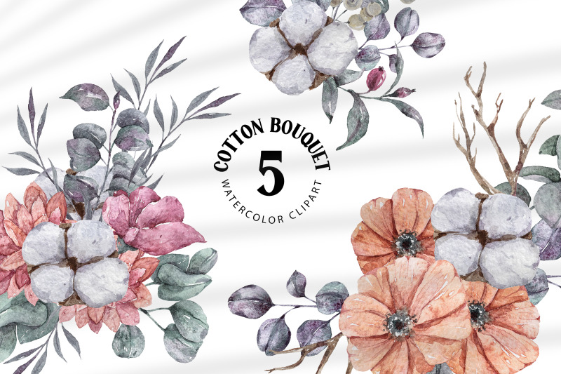 watercolor-christmas-floral-bouquets-clipart-5-png-files