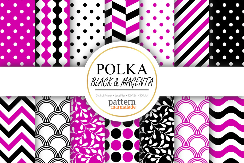 polka-black-and-magenta-digital-paper-nbsp-t0603