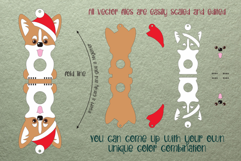 corgi-dog-christmas-ornament-candy-holder-template-svg