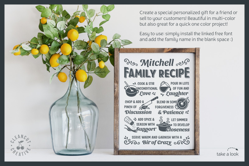 our-family-recipe-svg-personalized-family-kitchen-sign-svg