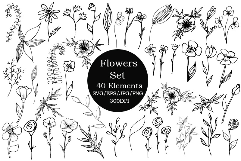 flowers-svg-40-elements